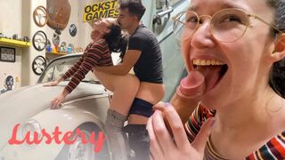 Cuki amatőrök hancúroznak szenvedélyesen a garázsban