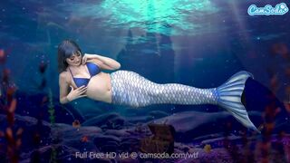 Sellő csaj simogatja magát, míg édesen megremeget a gyönyörtől