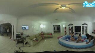 Forró latin tinik olajos leszbikus birkózása nagy seggű mostoha nővéreikkel VR-ben