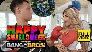 BANGBROS Hálózat Szexi Milfje Vadul Szopja Mostohafia Hatalmas Farkát Halloween Előtt