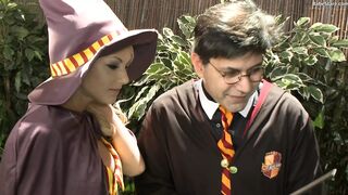 Harry Potter cosplayes hármas nagy mellű szexbombákkal paródia